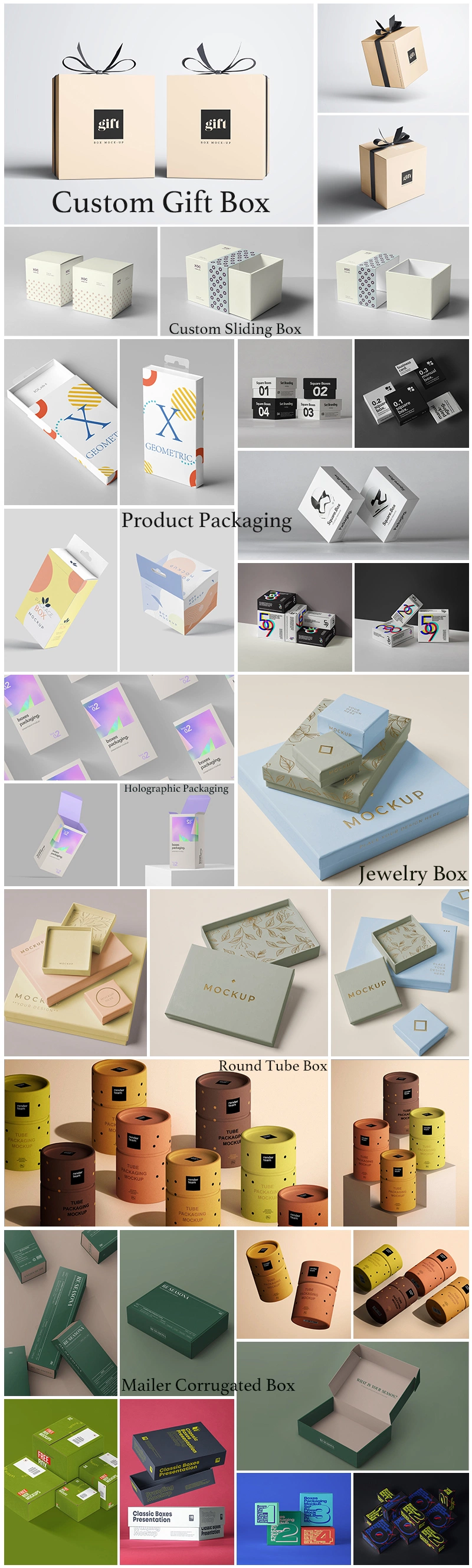 Custom Luxury Rigid Cardboard Color Packing Packaging Shipping Custom Mailer Storage Cajas De Carton Paper Gift Box for Cloth / Shoes / Cosmetic / Skincare/Cake